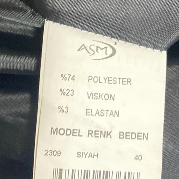 ASM Asmanto Black Zip Up Long Sleeve Wide Collar Belted Trench Coat Jacket Sz 8 - Picture 6 of 6